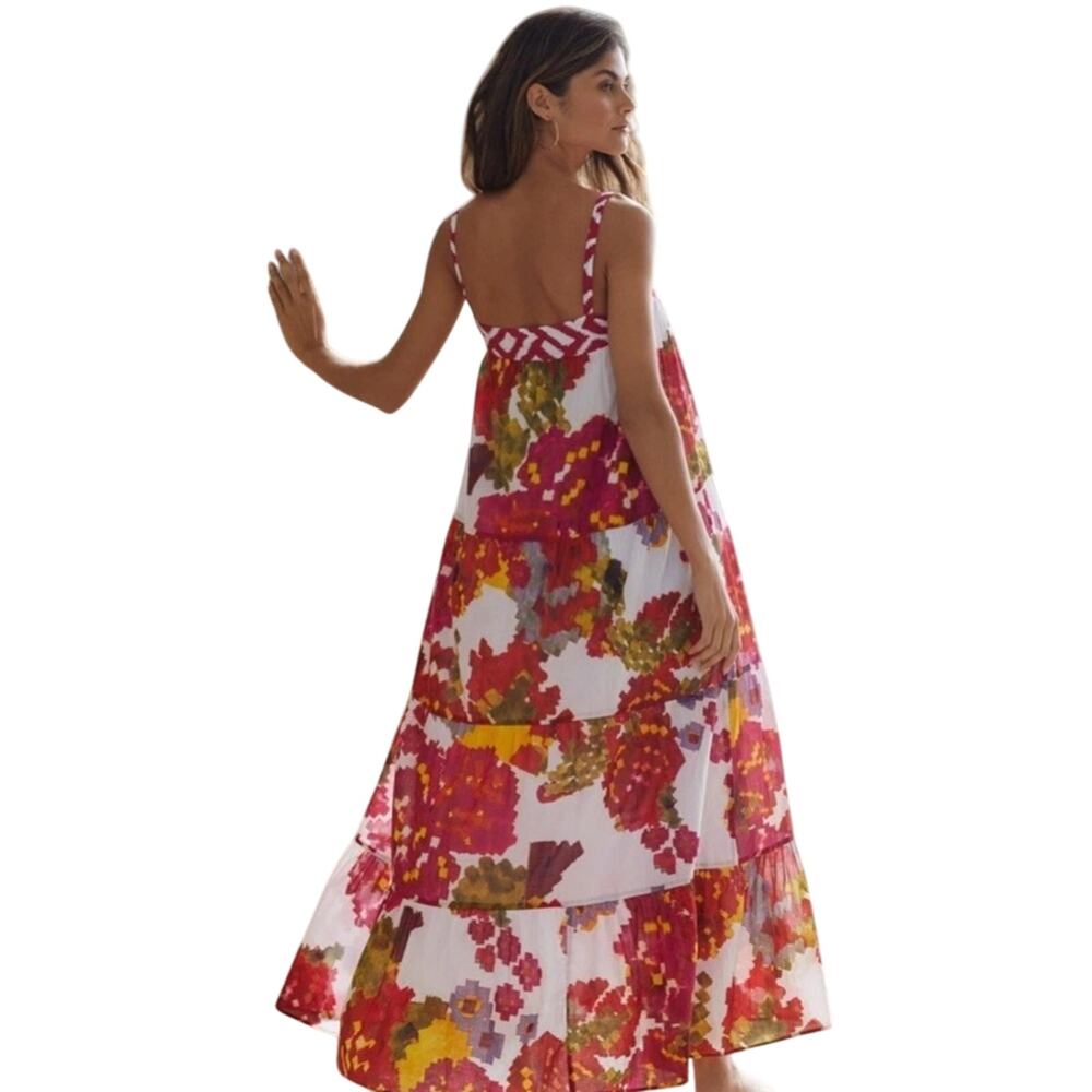 Anthropologie Ro's Garden $195 Natasha Sleeveless Maxi Boho Cotton Dress Size S